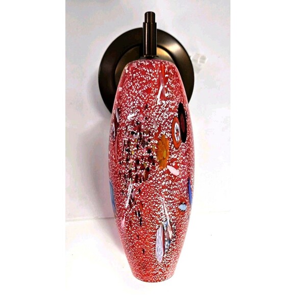 Genuine Hand Blown Lavai Art Glass Lamp Sconce Murano 4 Available Red + Multi - Picture 3 of 16